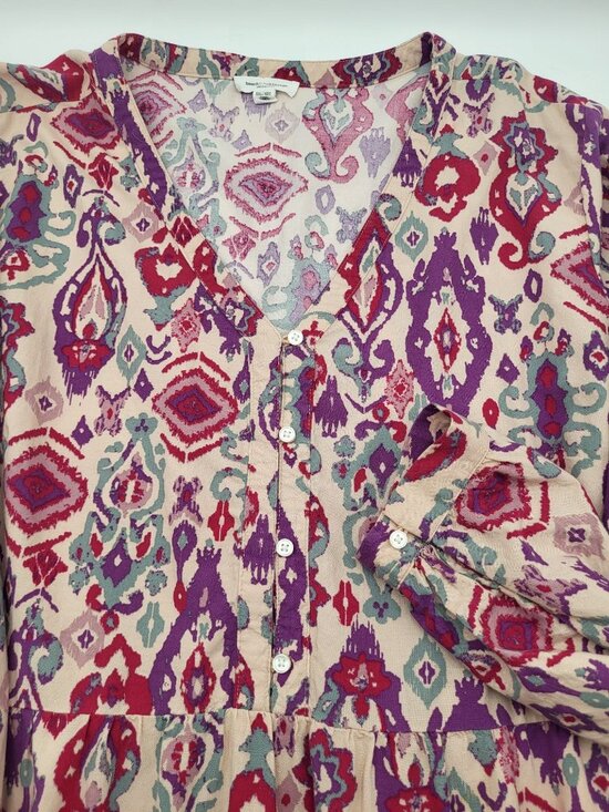 beachlunchlounge Dresses & Skirts - Beach Lunch Lounge dress XXL Batik Print Cotton Blend Tiered Babydoll Boho